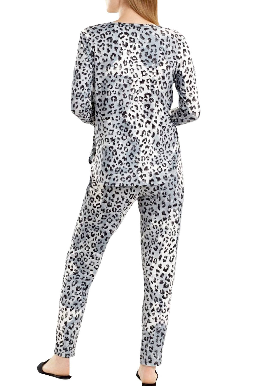 Josie by Natori PJs All Day 2 Piece Pajama Set in Animal Print Grey