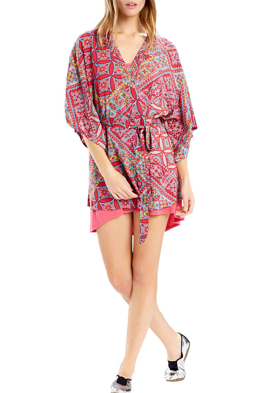 Josie by Natori Red-Jasper/Hibiscus Summer Festival Happi-Coat