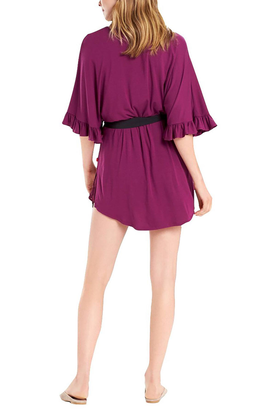 Josie by Natori Tees Happi Coat Wrap in Plum