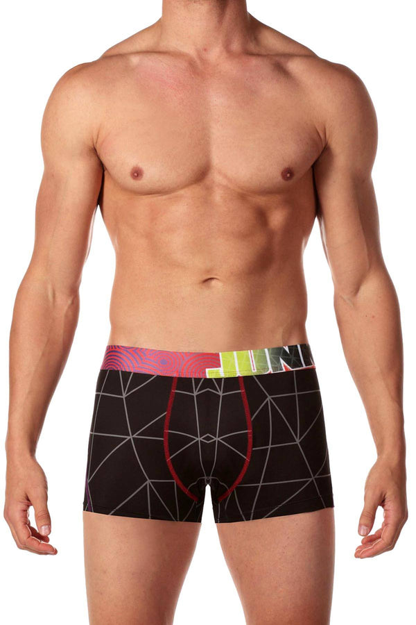 Junk Underjeans Black Geometric-Print Tango Trunk