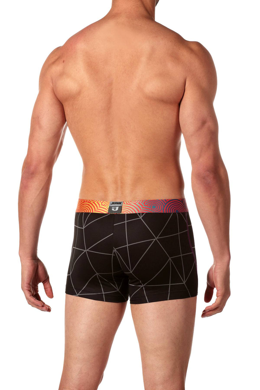Junk Underjeans Black Geometric-Print Tango Trunk