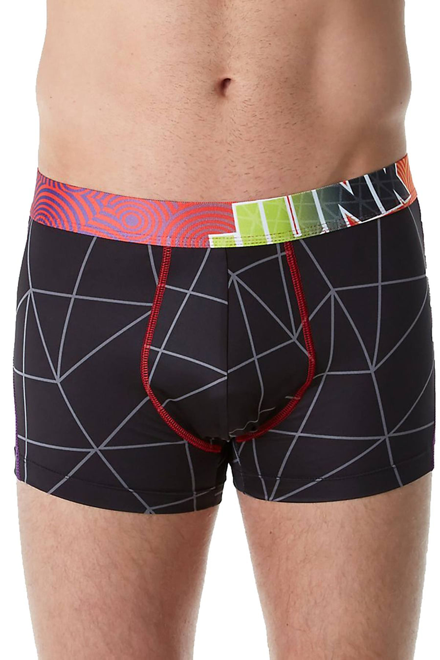 Junk Underjeans Black Geometric-Print Tango Trunk