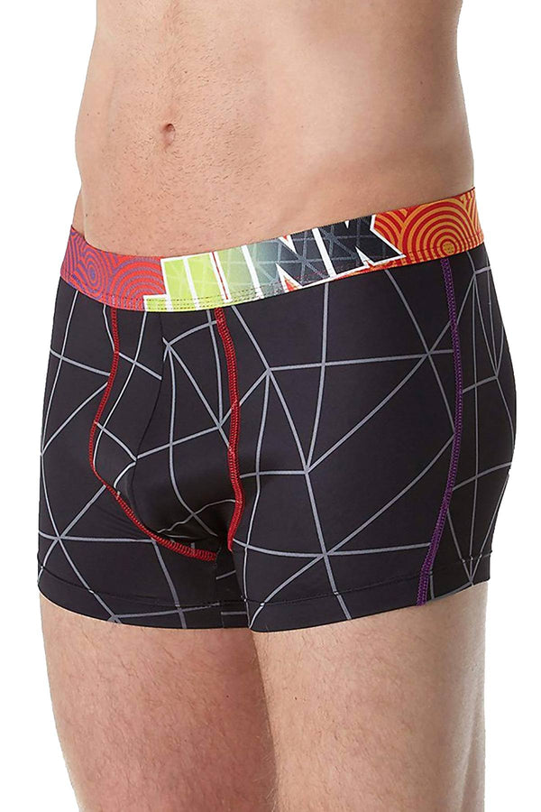 Junk Underjeans Black Geometric-Print Tango Trunk