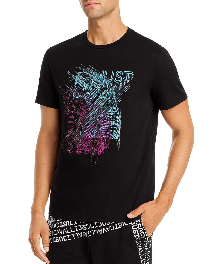 Just Cavalli Embellished Graphic Tee Black