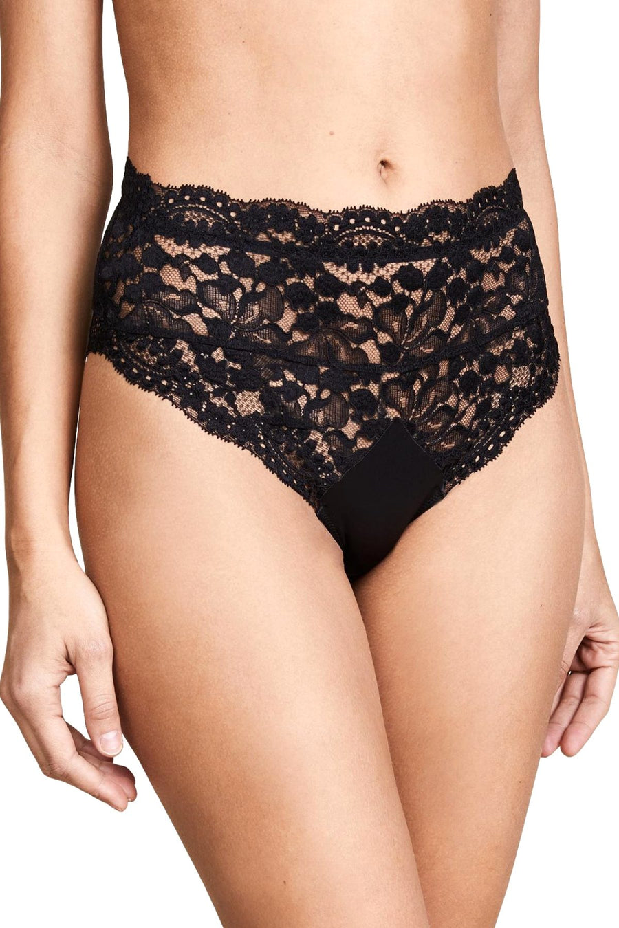 KENDALL+KYLIE Black Lace High-Waist Cheeky Panty