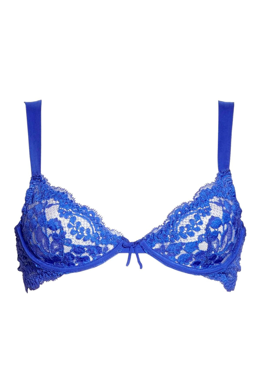 KENDALL+KYLIE Electric-Blue Underwire Lace Plunge Bra