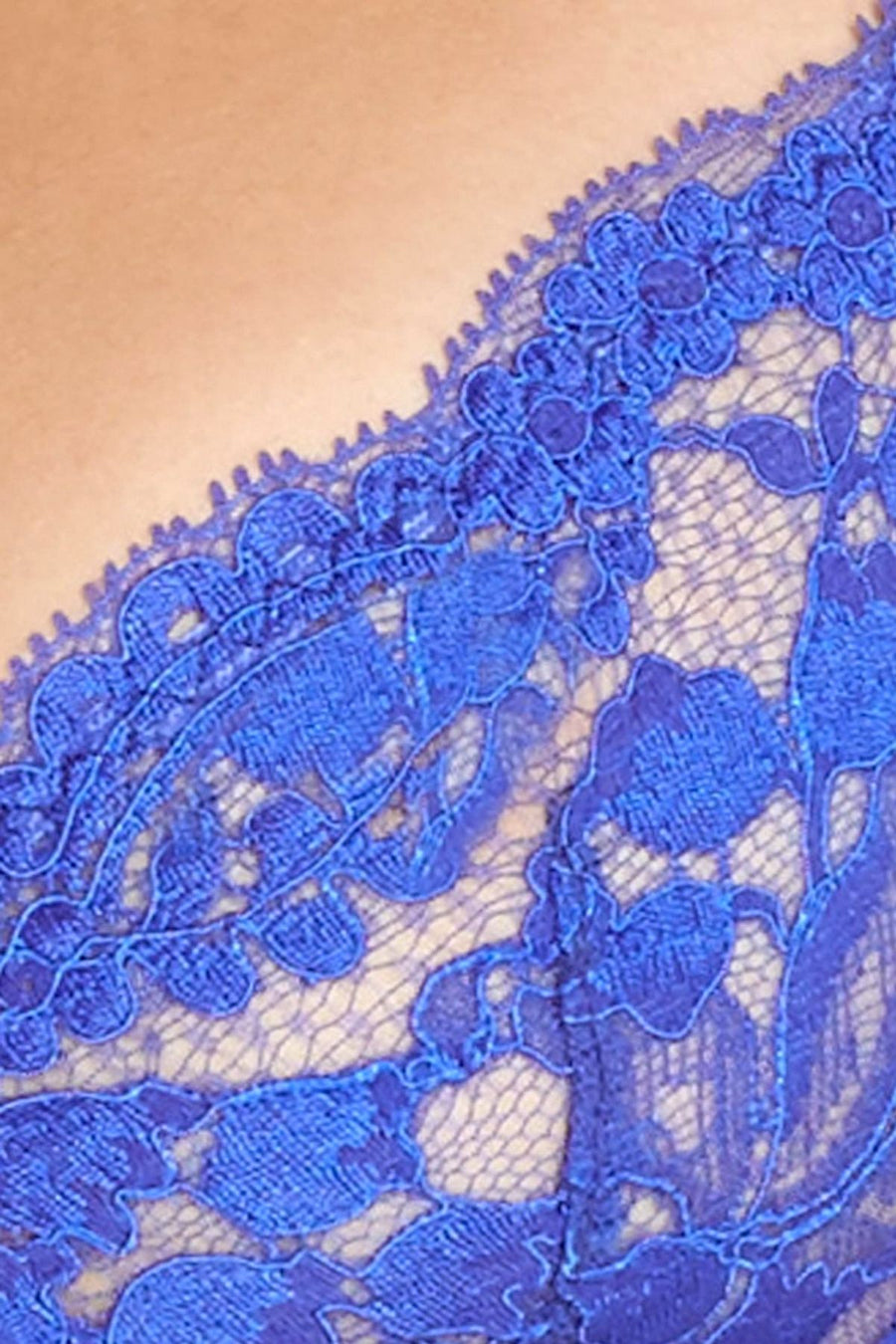 KENDALL+KYLIE Electric-Blue Underwire Lace Plunge Bra