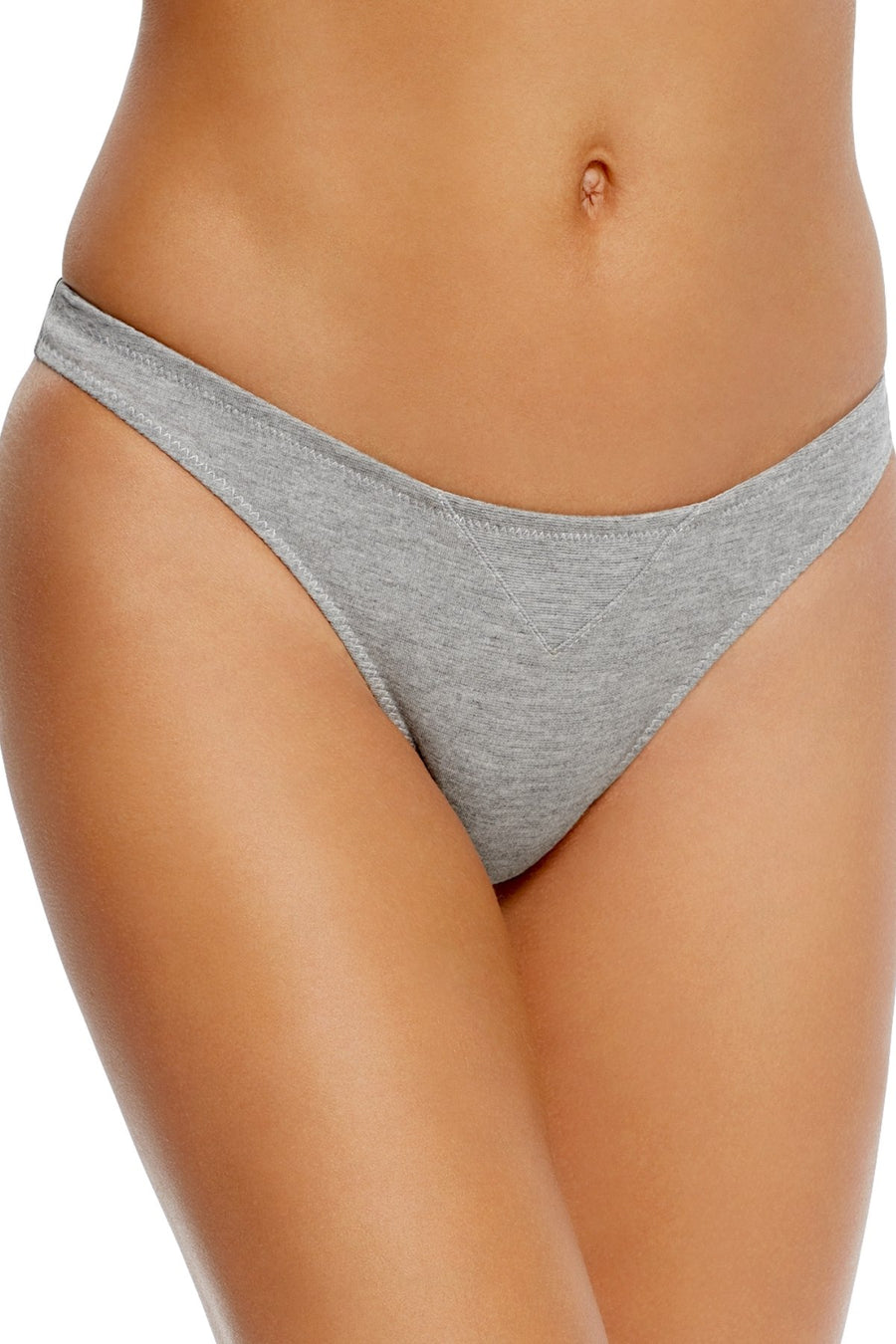 KENDALL+KYLIE Heather-Grey Jersey-Knit Laced-Back Cheeky Bikini Brief