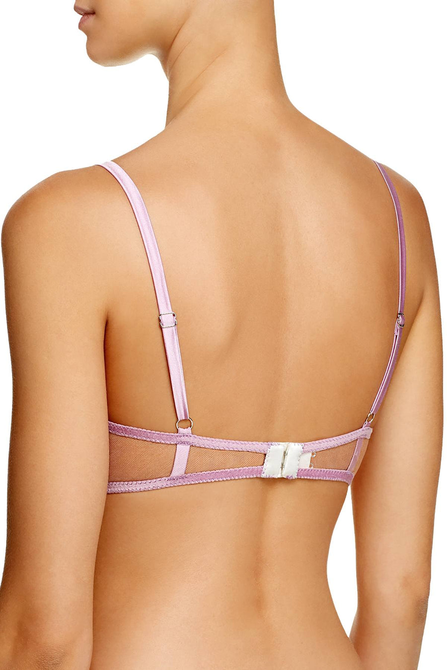 KENDALL+KYLIE Pink Orchid Embroidered Mesh Balconette Bra