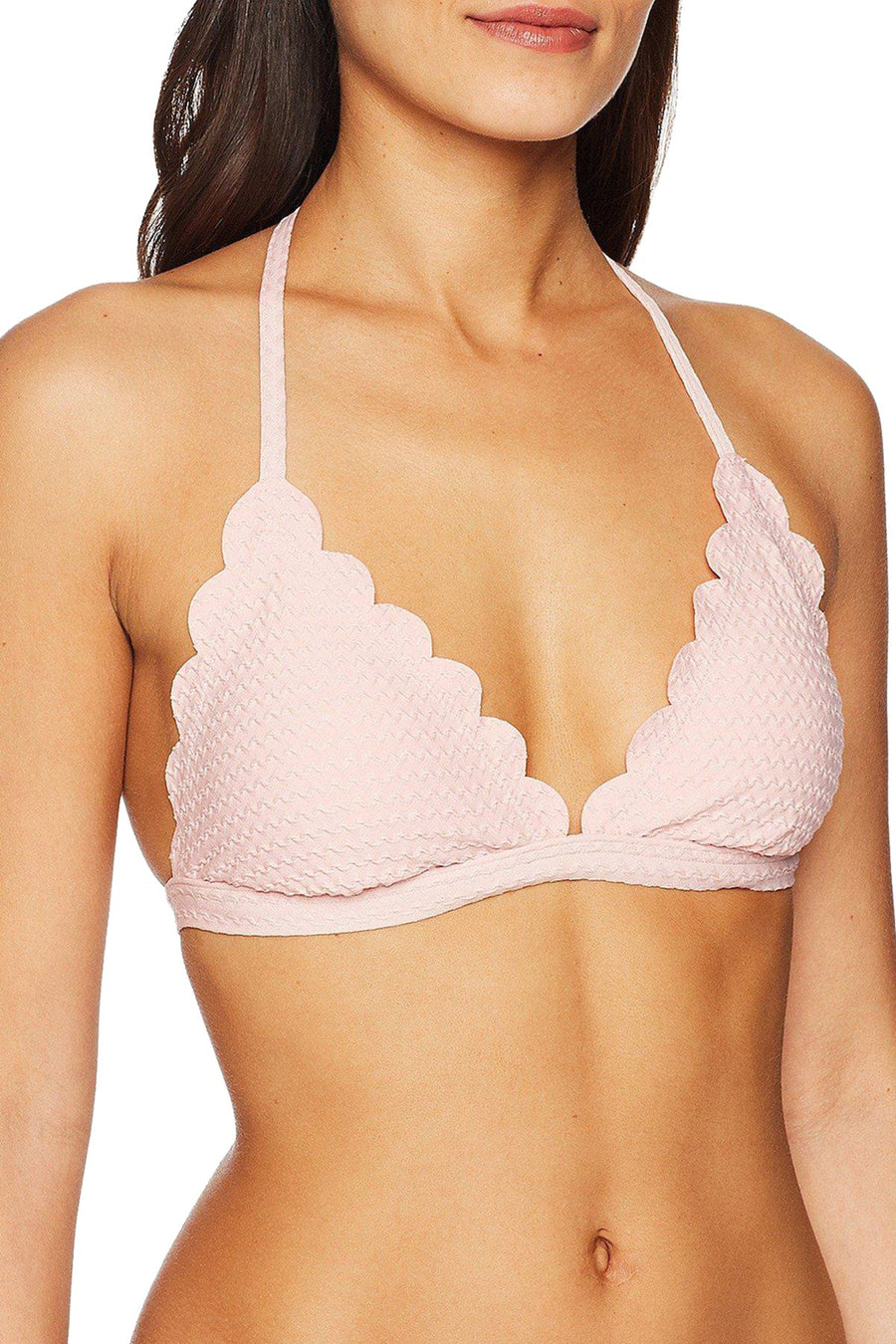 Kate Spade New York Aloha-Pink Marina Piccola Textured/Scalloped Triangle Top