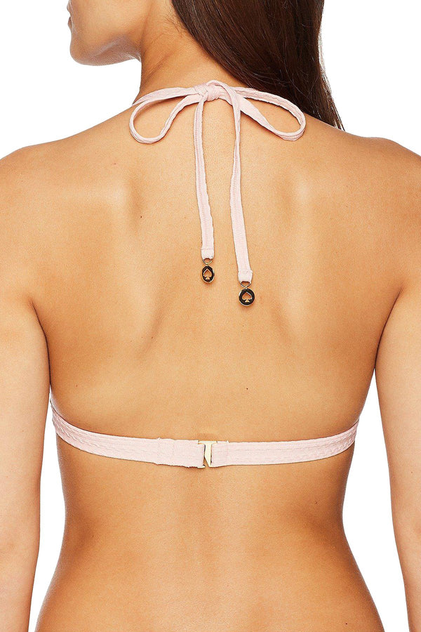 Kate Spade New York Aloha-Pink Marina Piccola Textured/Scalloped Triangle Top
