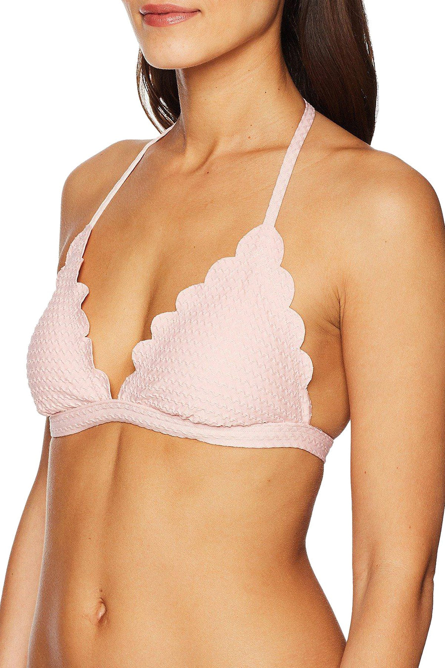 Kate Spade New York Aloha-Pink Marina Piccola Textured/Scalloped Triangle Top