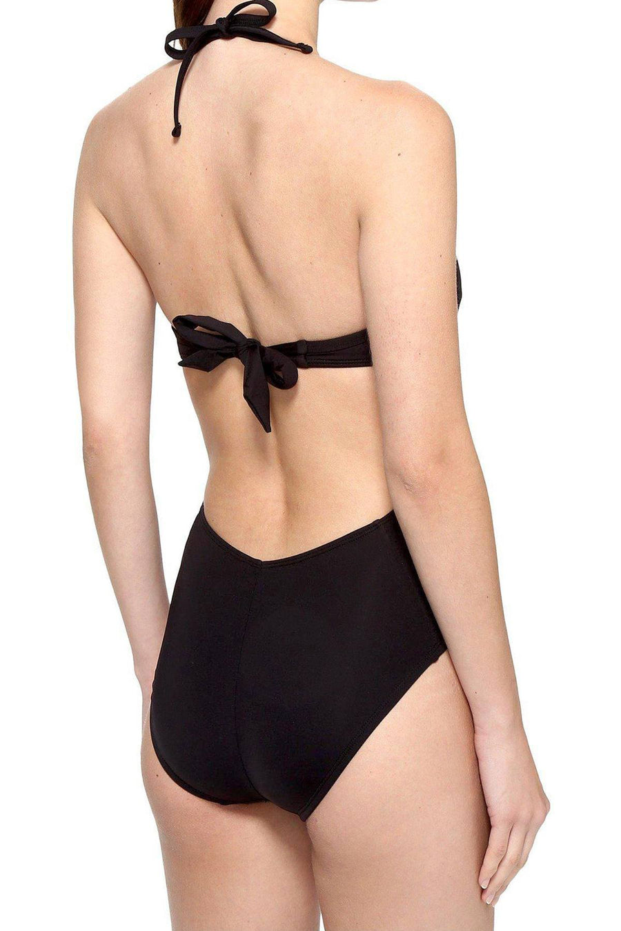 Kenneth Cole Black Macrame Push-Up Monokini