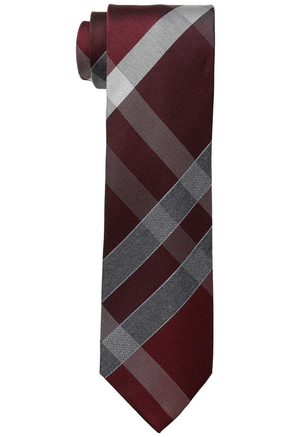 Kenneth Cole Reaction Burgundy Track Plaid Tie