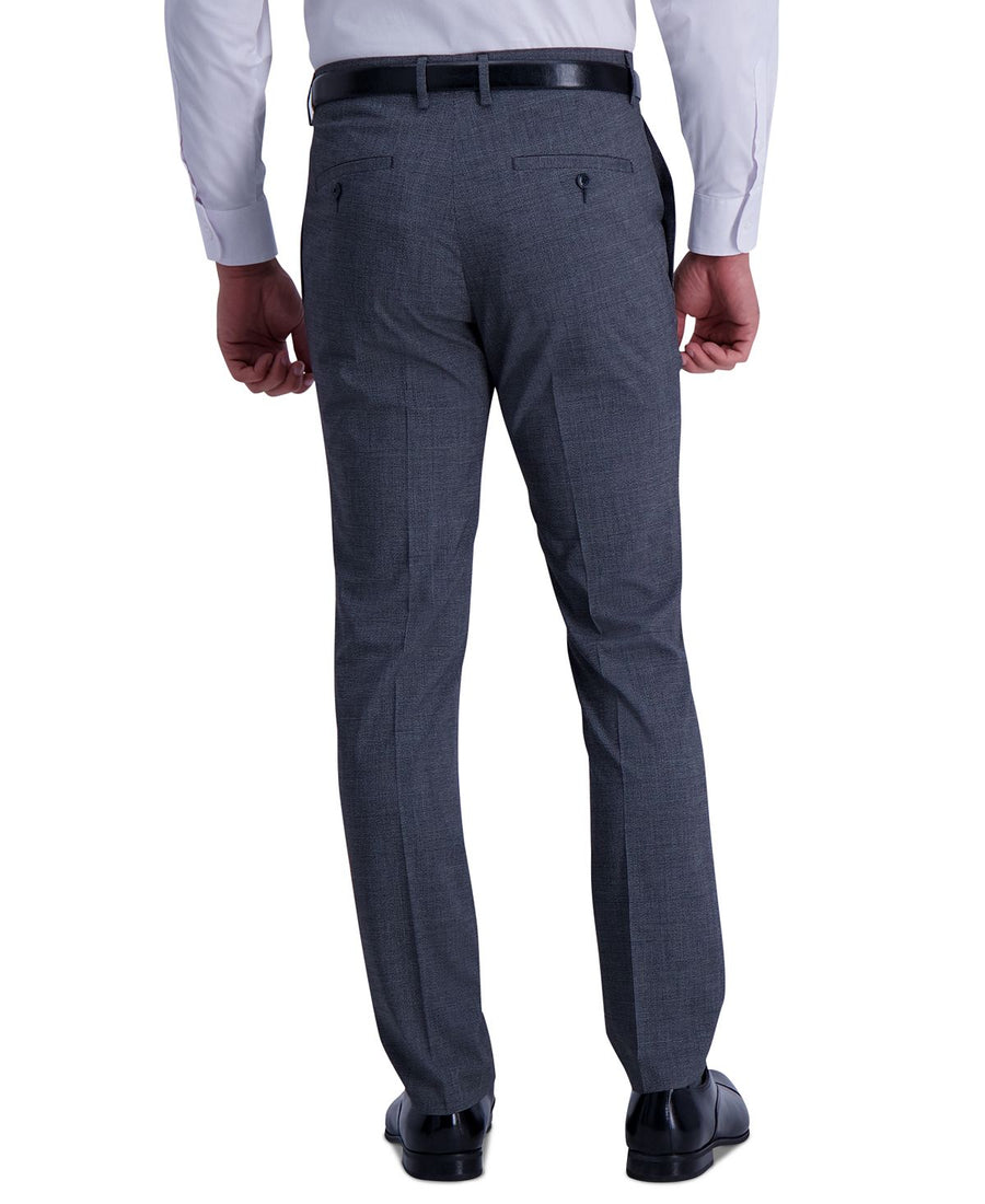 Kenneth Cole Reaction Slim-fit Stretch Heathered Glen Plaid Dress Pants Charcoal