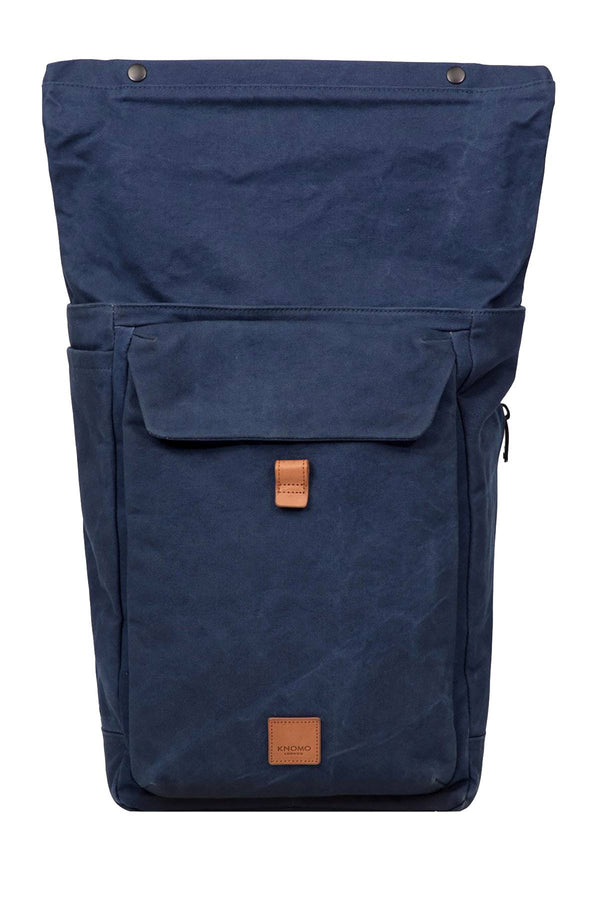 Knomo London Navy 15'' Novello Rolltop Backpack