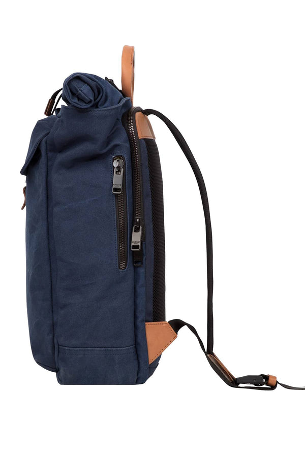 Knomo London Navy 15'' Novello Rolltop Backpack