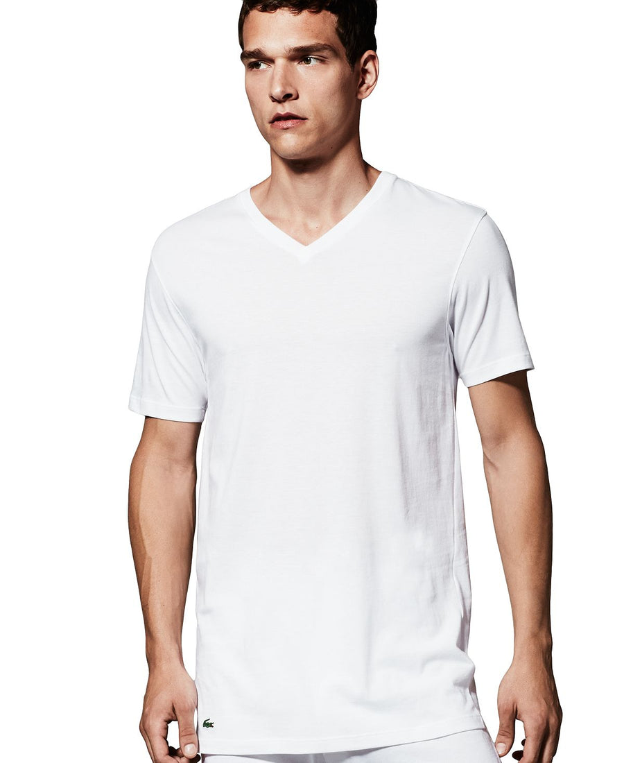 Lacoste 3 Pack V-neck Undershirts White