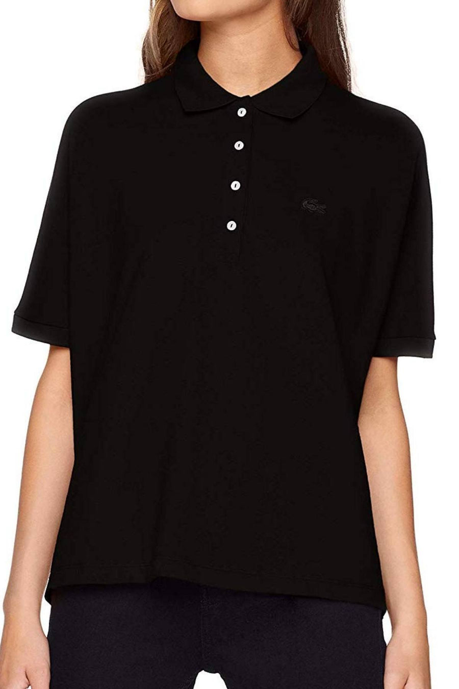 Lacoste Black Modern-Fit Flowing Stretch-Cotton Piqué Polo