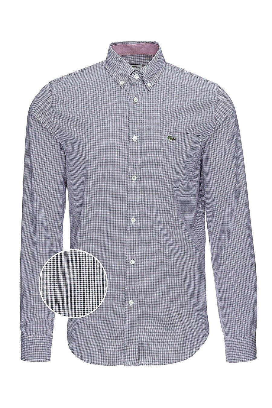 Lacoste Boreal-Blue/White Regular Fit Woven Shirt