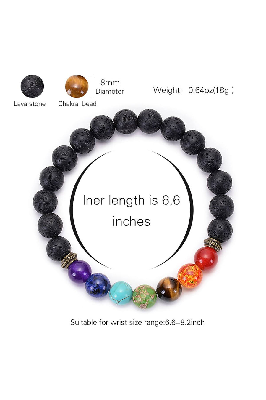 Lapis Lazuli Third Eye 7-Chakra Reiki Healing Bracelet
