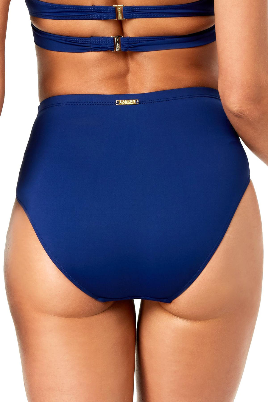 Lauren Ralph Lauren Beach Club Slimming High Waist Bikini Bottom in Indigo