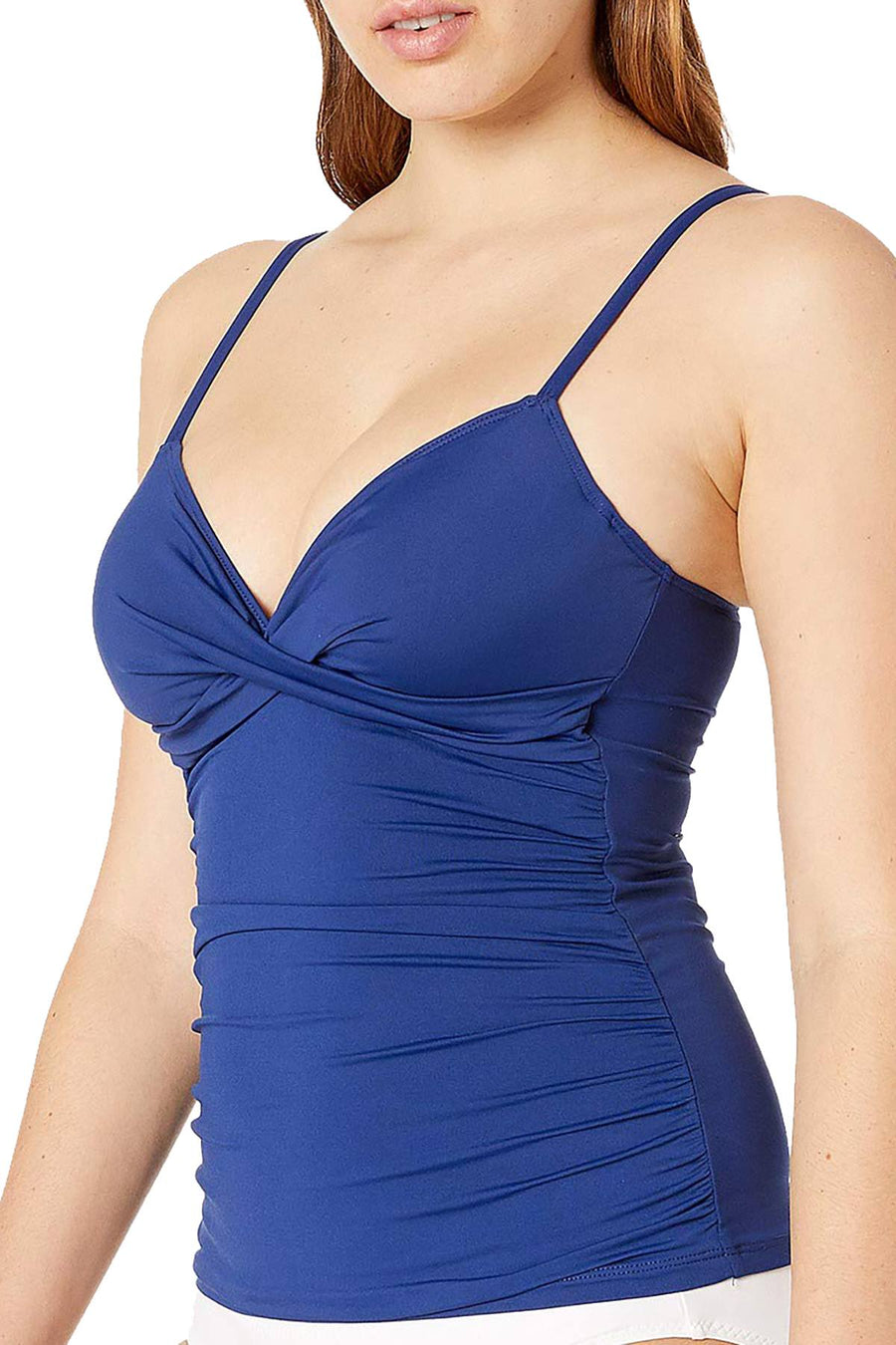 Lauren Ralph Lauren Beach Club Solid Surplice Tankini Top in Indigo