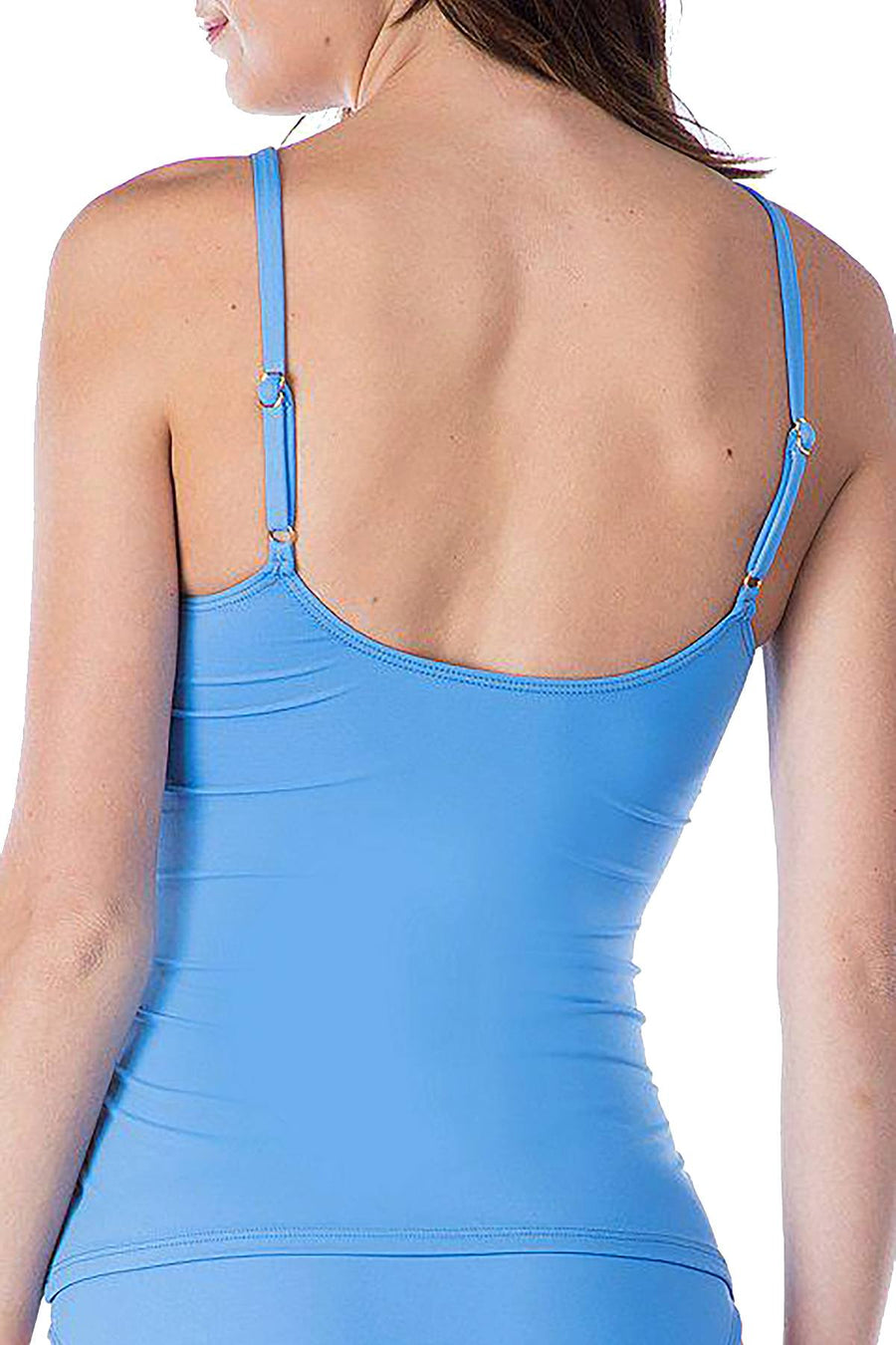 Lauren Ralph Lauren Beach Club Solids Surplice Tankini Top in Sky