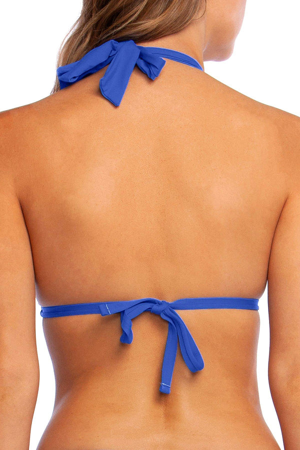 Lauren Ralph Lauren Beach Club Solids Triangle Halter Bikini Top in Capri Blue