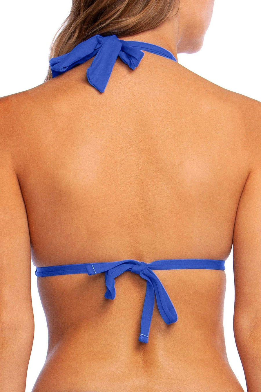 Lauren Ralph Lauren Beach Club Solids Triangle Halter Bikini Top in Capri Blue