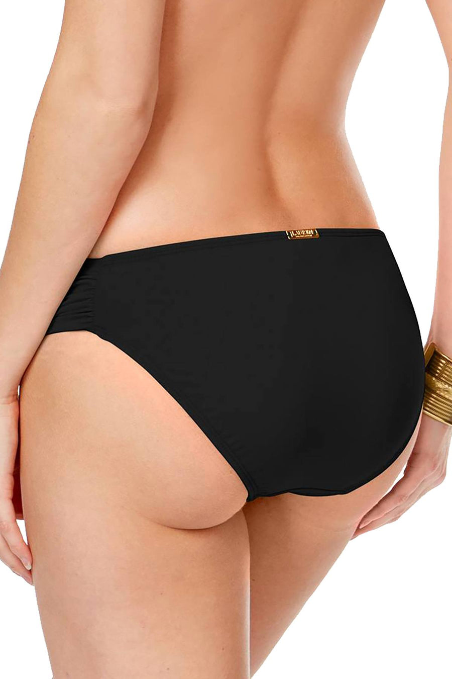 Lauren Ralph Lauren Black Solid Tab Hipster Bikini Bottom