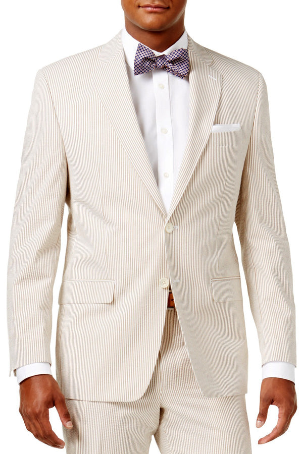 Lauren Ralph Lauren Brown/Cream Seersucker Ultraflex Suit