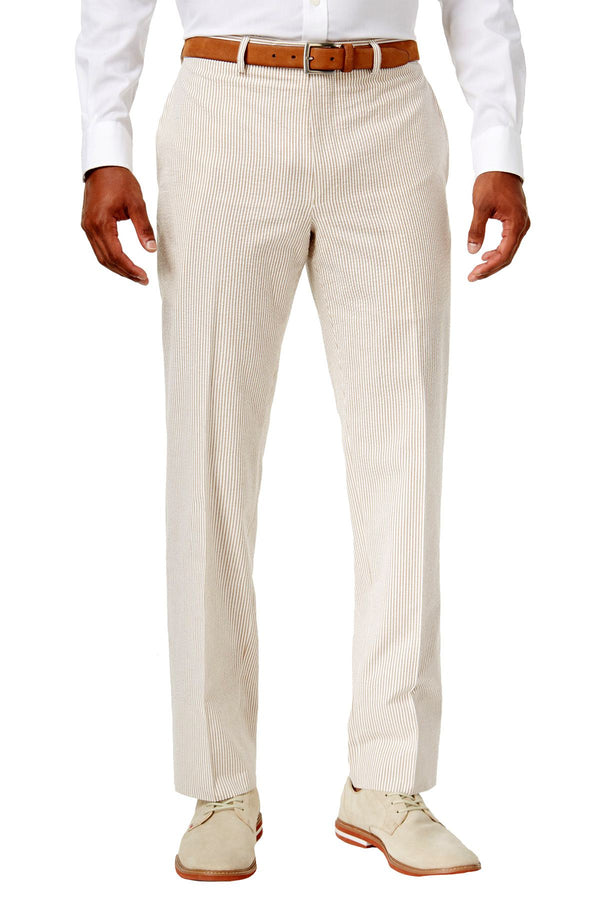 Lauren Ralph Lauren Brown/Cream Seersucker Ultraflex Suit