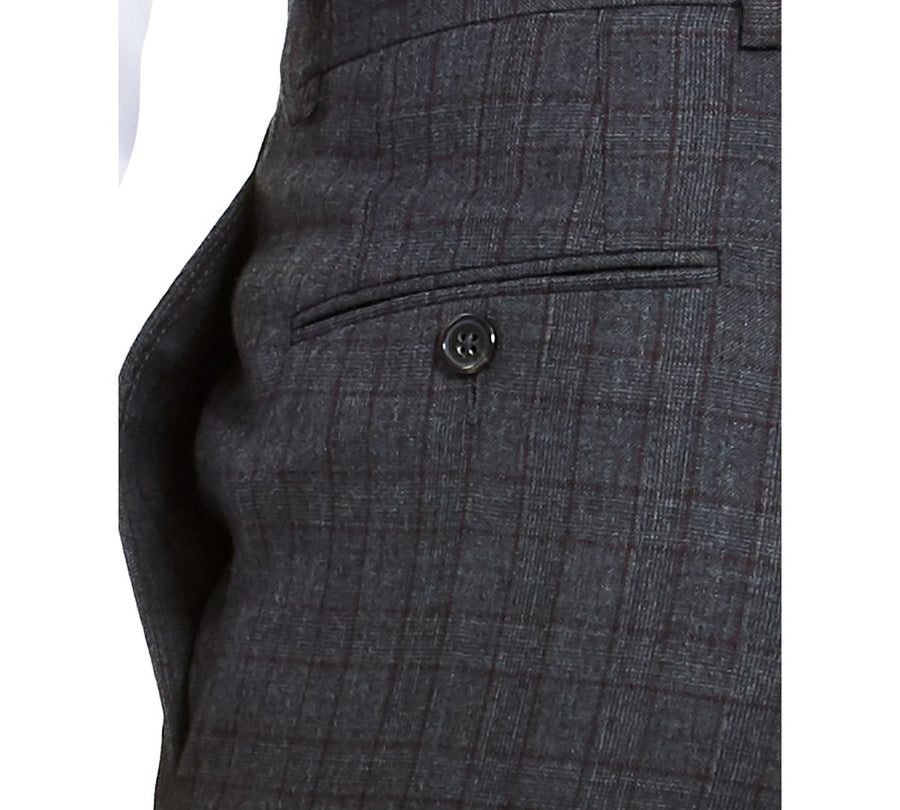 Lauren Ralph Lauren Classic-fit Stretch Check Flannel Dress Pants Grey