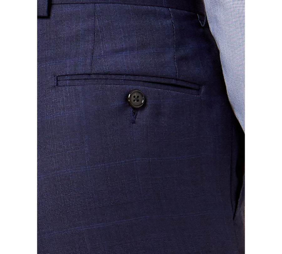 Lauren Ralph Lauren Classic-fit Ultraflex Stretch Blue Check Suit Pants Blue