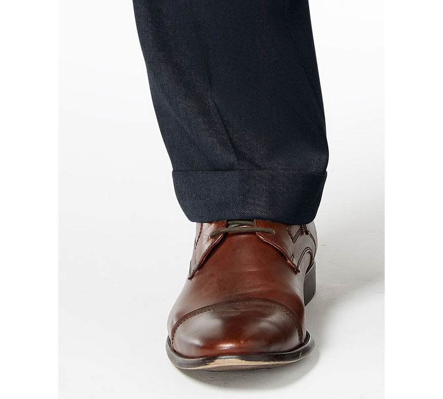 Lauren Ralph Lauren Classic-fit Ultraflex Stretch Micro-twill Pleated Dress Pants Navy