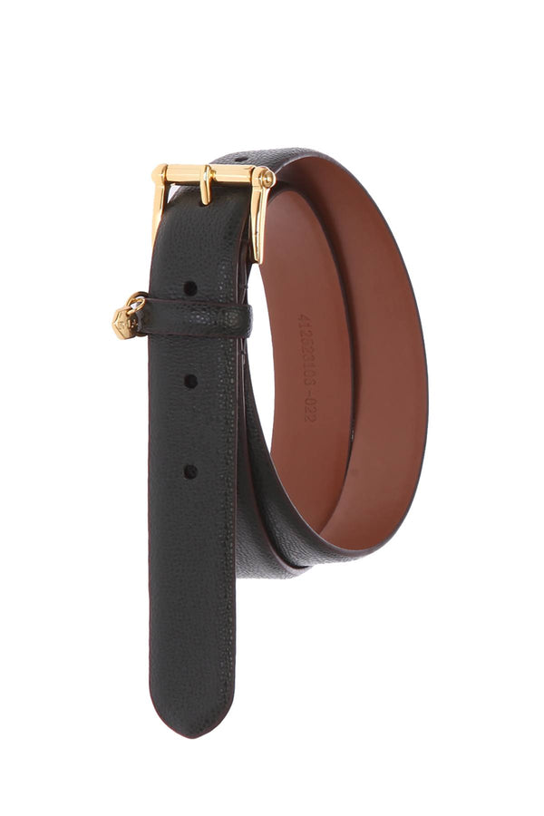 Lauren Ralph Lauren Dark Pine-Green Stingray-Embossed Leather Charm Belt