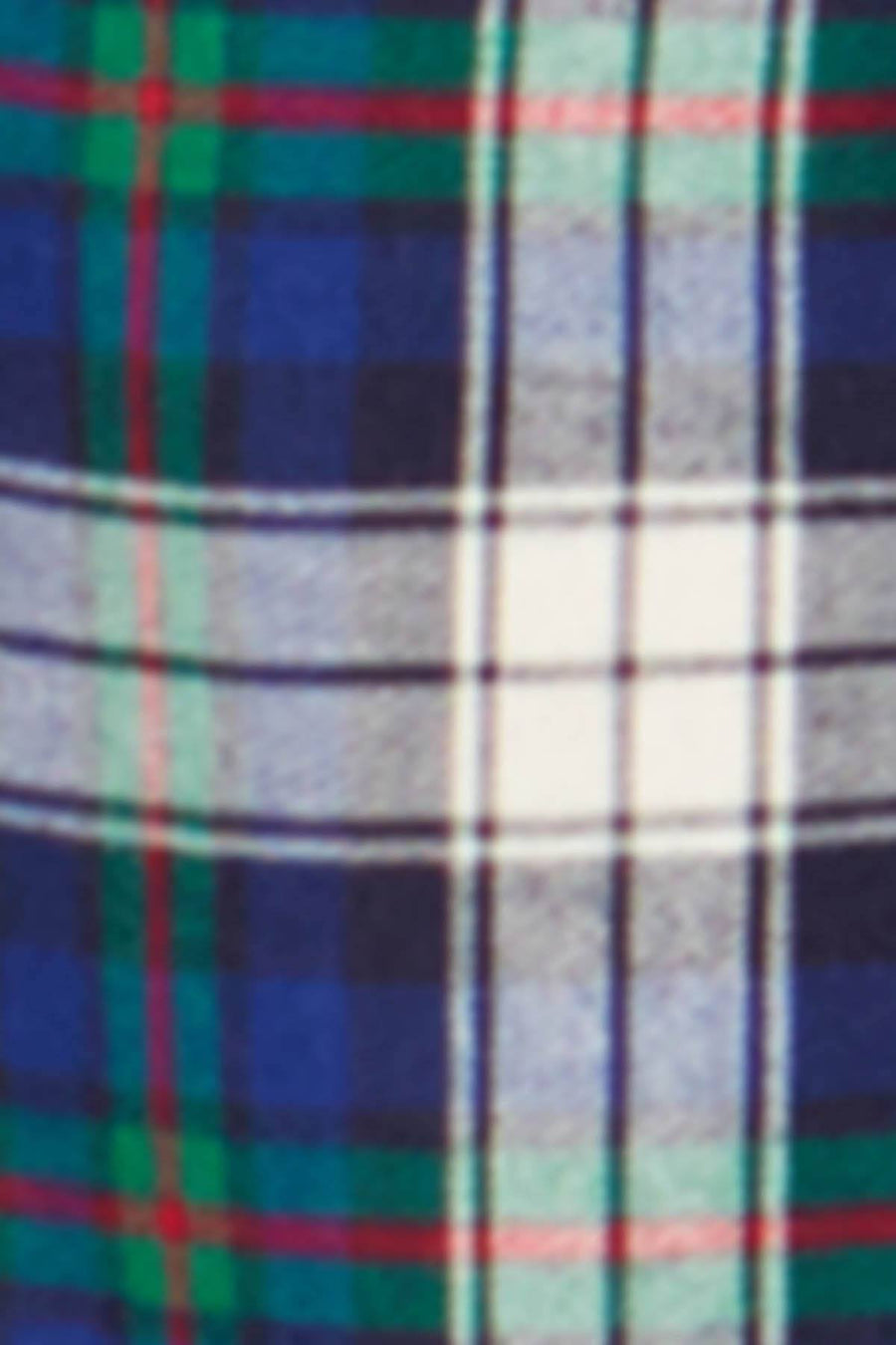 Lauren Ralph Lauren Ivory/Blue Plaid Brushed-Twill Pajama 2-Piece Set