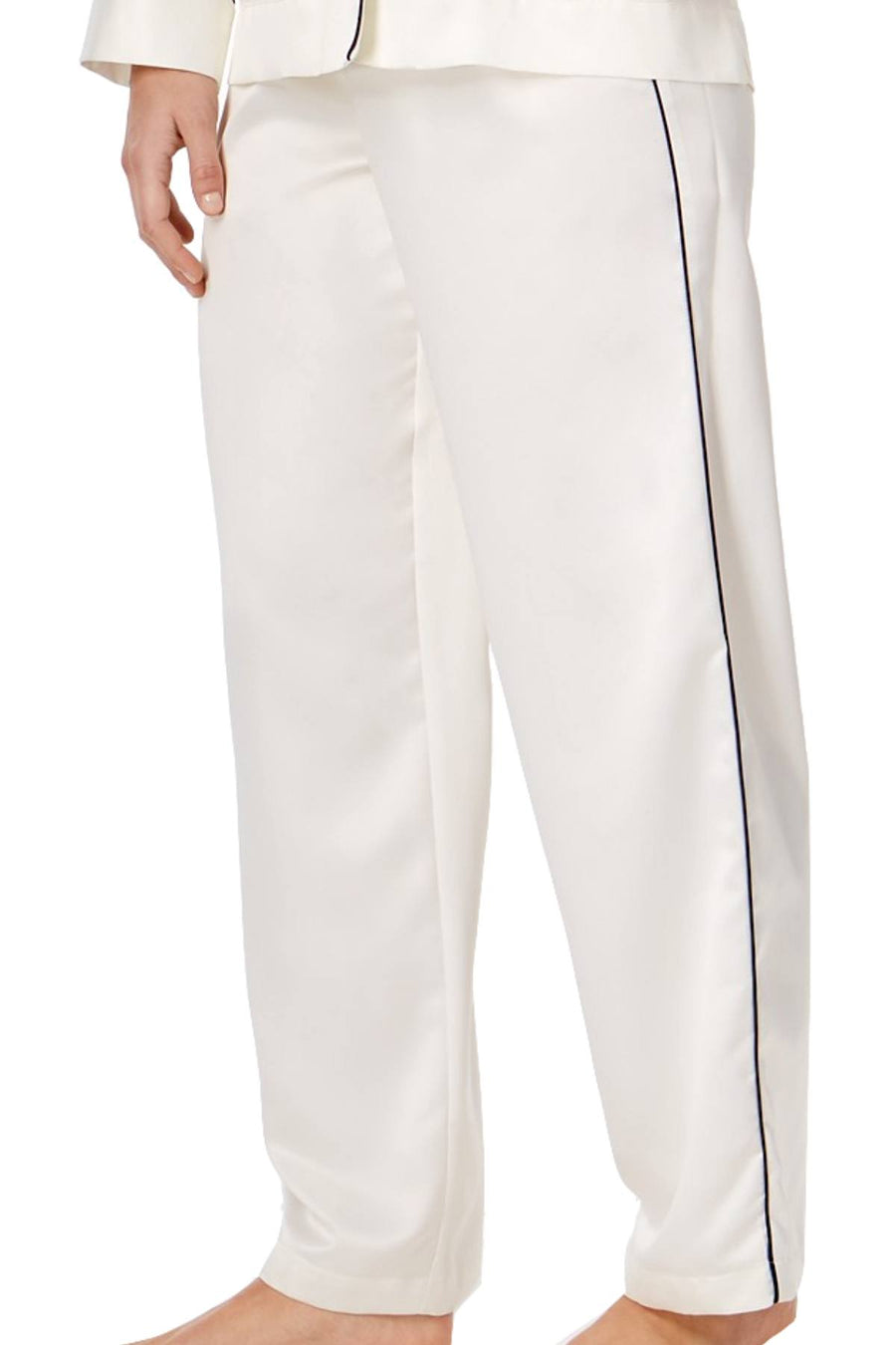 Lauren Ralph Lauren Ivory/Navy French Riviera Contrast-Piping Pajama Set