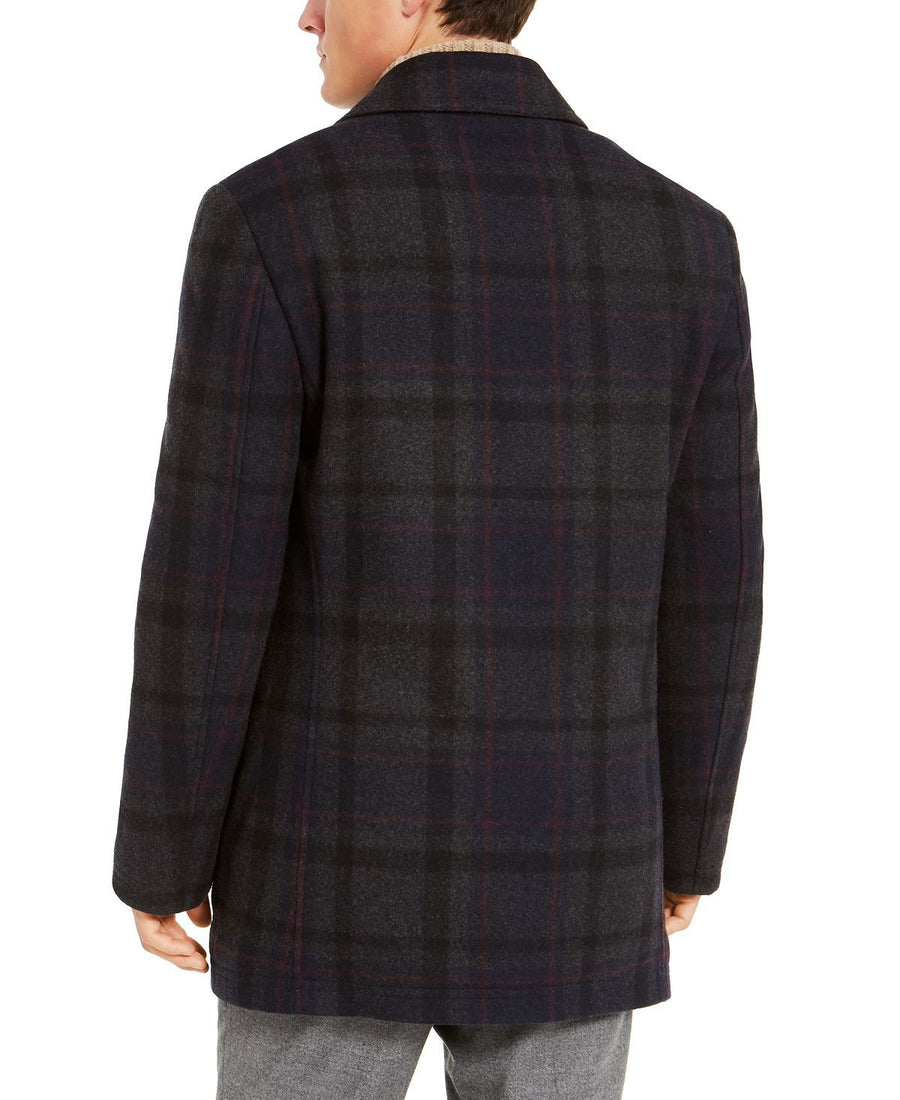 Lauren Ralph Lauren Luke Wool-blend Classic-fit Peacoat Navy Plaid