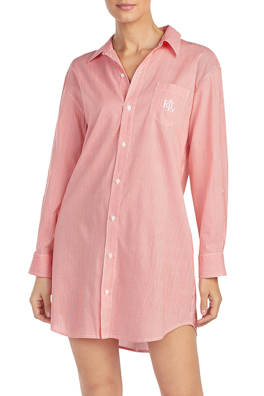 Lauren Ralph Lauren Orange Striped Seaside Classic Sleepshirt