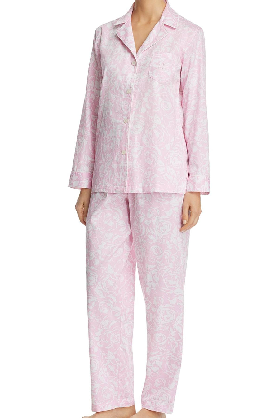 Lauren Ralph Lauren Pink Floral-Print Paris Sateen Pajama Set