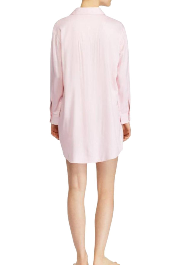Lauren Ralph Lauren Pink-Herringbone Sateen Sleepshirt