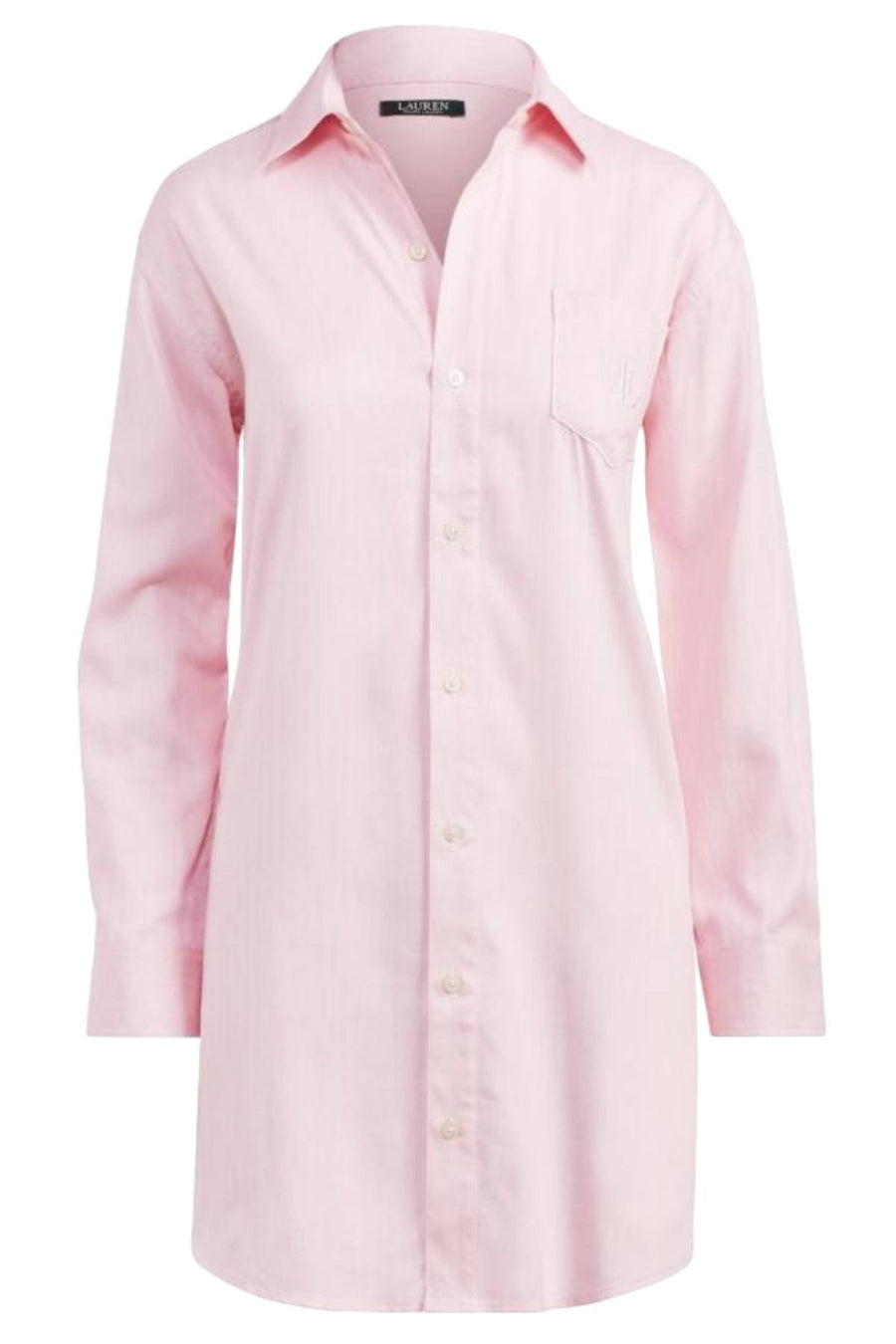 Lauren Ralph Lauren Pink-Herringbone Sateen Sleepshirt