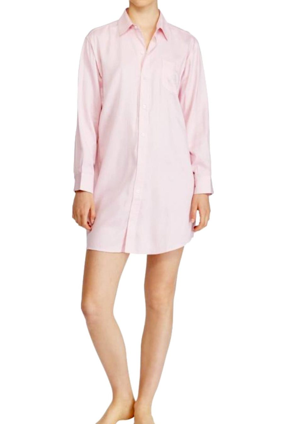Lauren Ralph Lauren Pink-Herringbone Sateen Sleepshirt