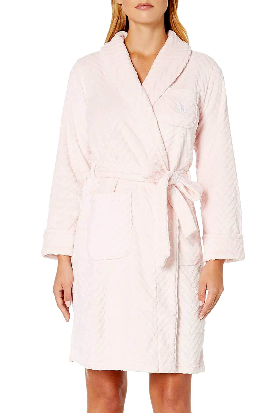 Lauren Ralph Lauren Pink Plush Sculpted Robe
