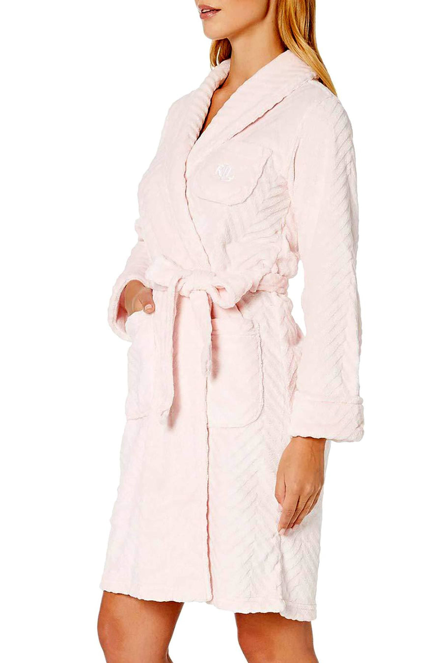 Lauren Ralph Lauren Pink Plush Sculpted Robe