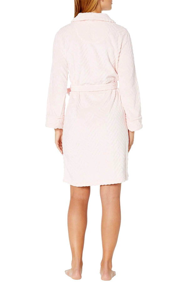 Lauren Ralph Lauren Pink Plush Sculpted Robe