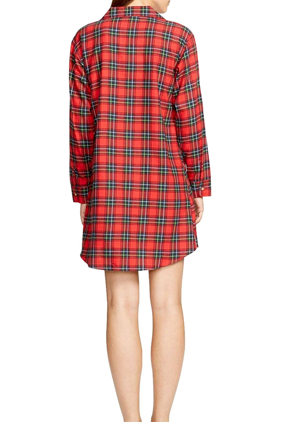 Lauren Ralph Lauren Red-Plaid Brushed-Twill His Sleepshirt