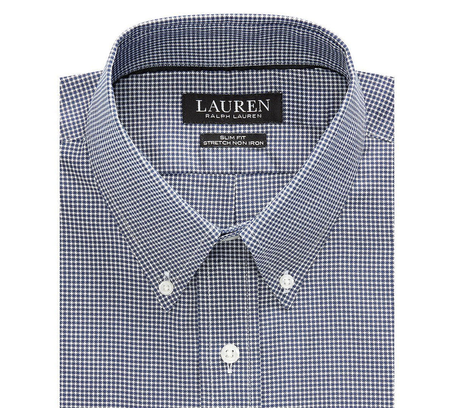 Lauren Ralph Lauren Slim Fit Easy Care Gingham Dress Shirt	 Blue